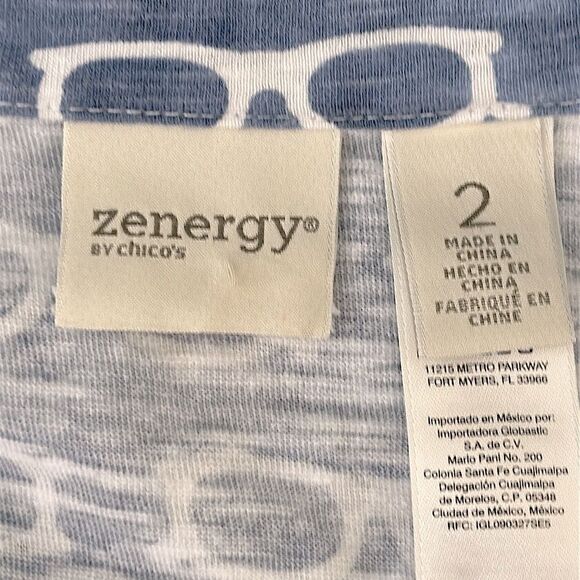 Chico's Zenergy Novelty Twin Set Size 2 (12) Large Cotton - Picture 12 of 16